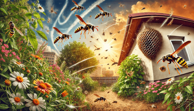 Impact of weather changes on wasp populations.