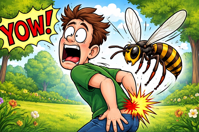 wasp stinging